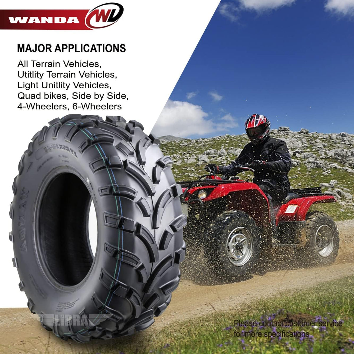 Set of 4 ATV UTV Tires 25x10-12 6PR E9815