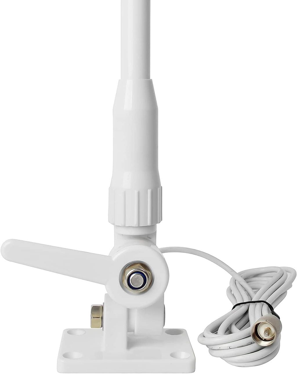 VHF 156-163MHz 50W 43inches 3dBi White Adjustable Marine Fiberglass Antenna with RG58 Cable B959484