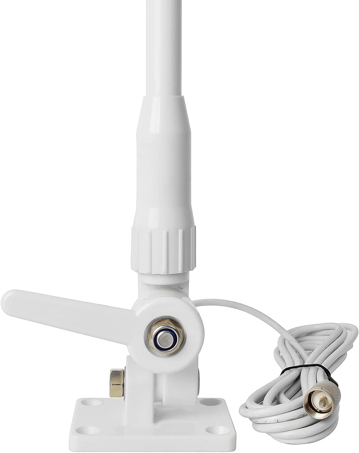 VHF 156-163MHz 50W 43inches 3dBi White Adjustable Marine Fiberglass Antenna with RG58 Cable B959484