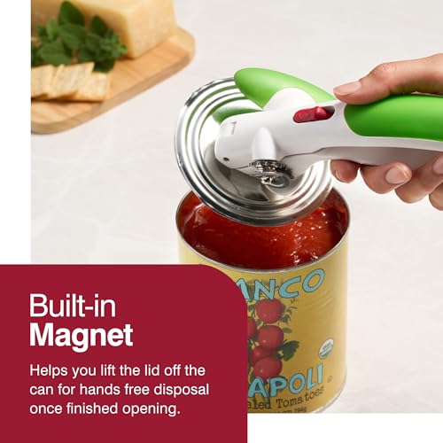 Red Manual Can Opener With Lid Lifter Magnet F364
