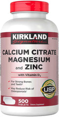 500 Count Calcium Citrate Magnesium and Zinc with Vitamin D3 L189