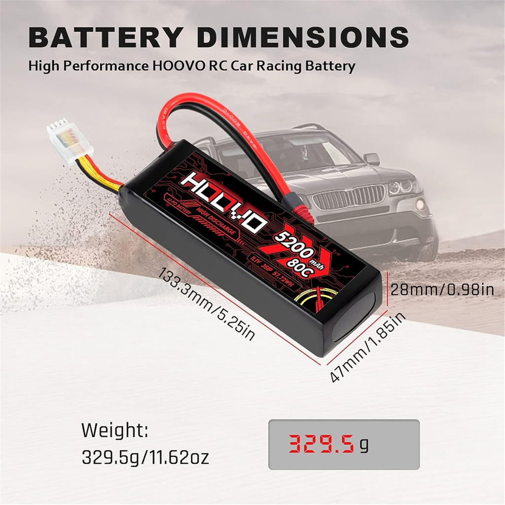 3S 11.1V 80C 5200mAh LiPo Battery with Deans T Plug 2 Packs J63920