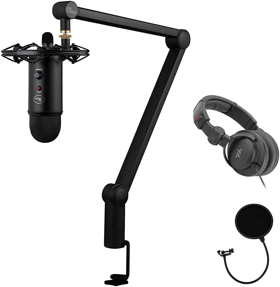 Blue Broadcast Microphone Bundle with Headphone & Pop Filter X97992