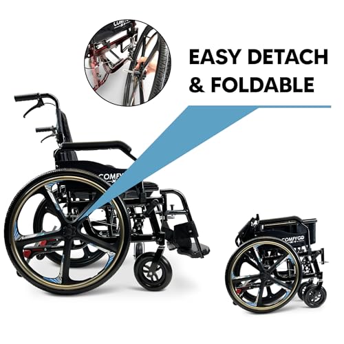 Black Self Propelled Wheelchair 17.5" Seat Width M709