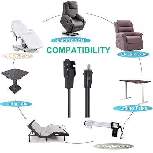 2-Pin Power Adapter with Extension Cord for Recliner Chair V50030