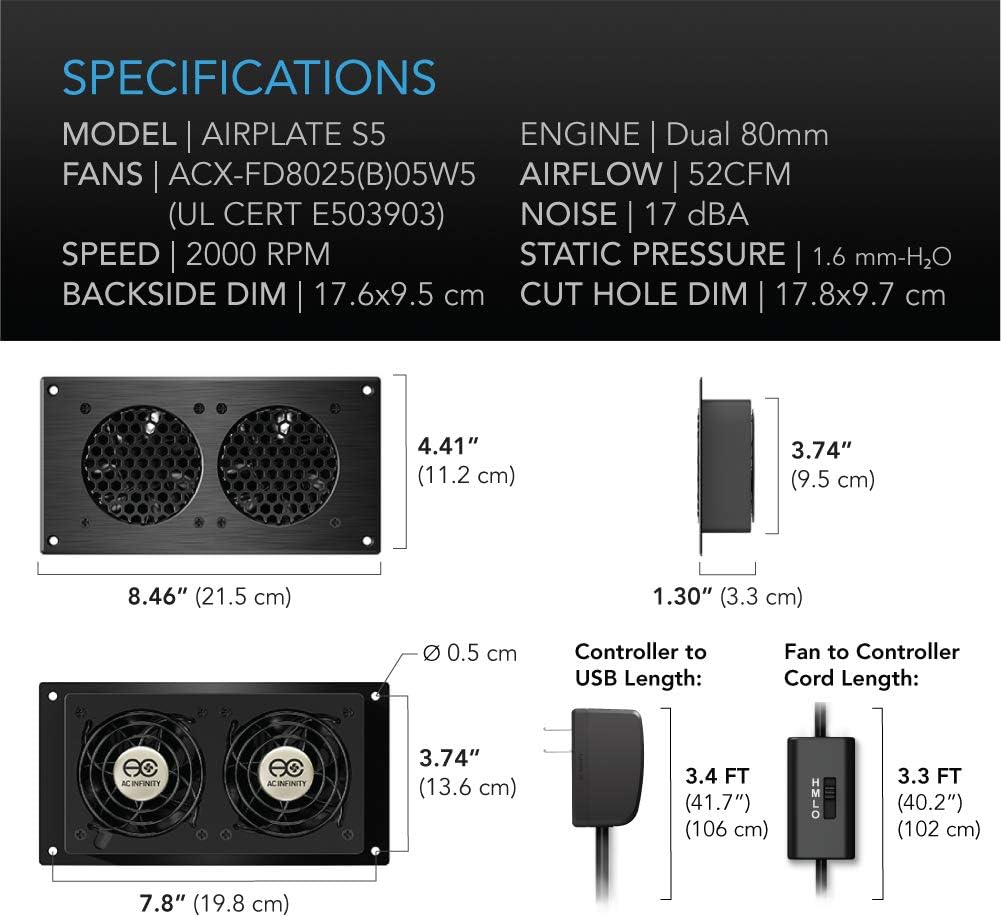 Quiet Cooling Fan System 8 Pack of 2 K6820