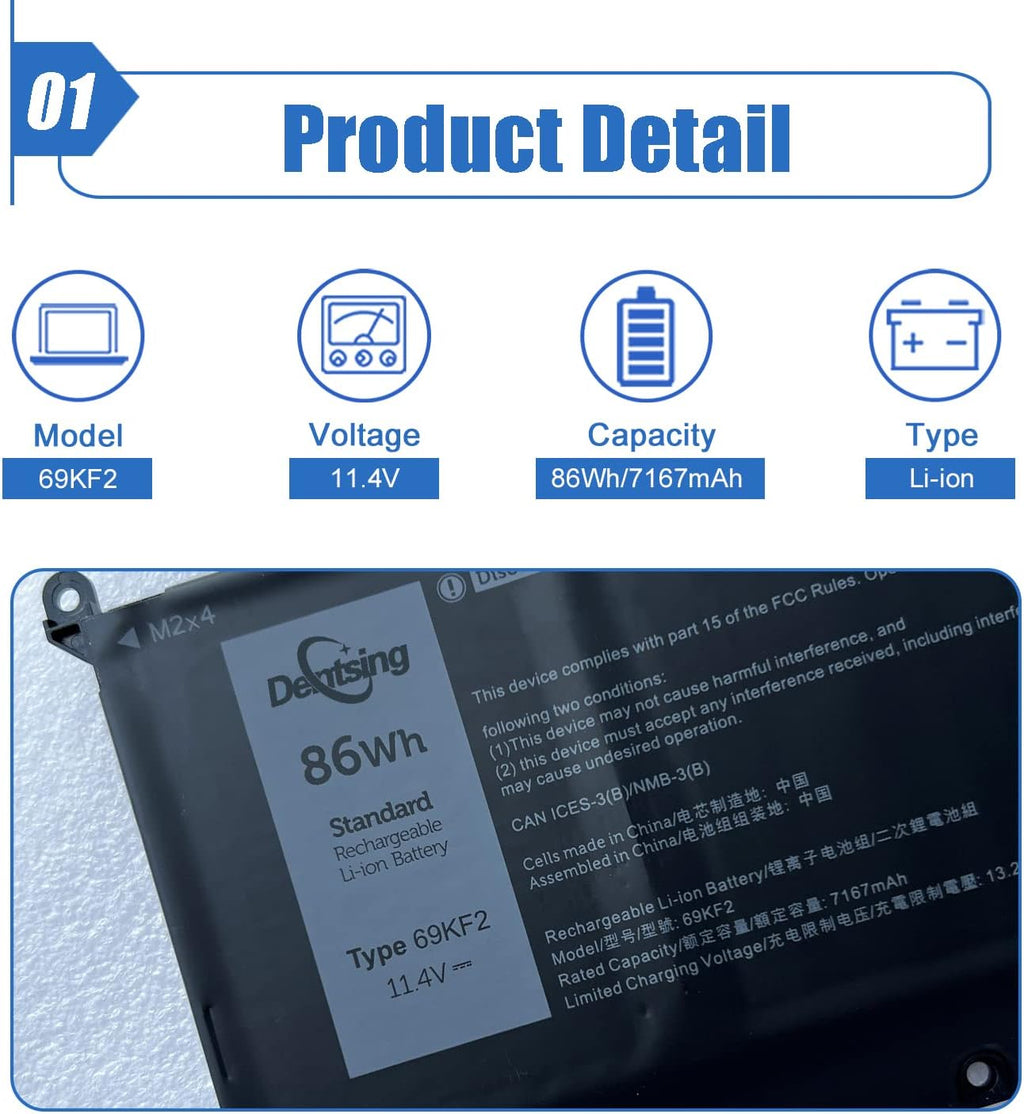 Laptop Battery for Dell Precision Inspiron Alienware XPS G15 Series Q619611