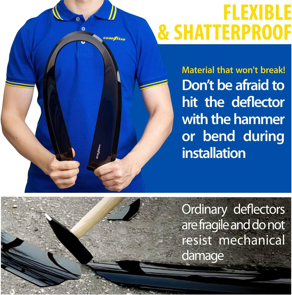 Shatterproof in-Channel Window Deflectors 4 pcs N9698
