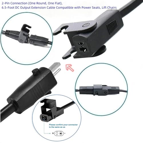 2-Pin Power Adapter with Extension Cord for Recliner Chair V50030