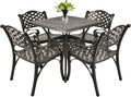 5-Piece Cast Aluminum Patio Dining Set with Umbrella Hole P205
