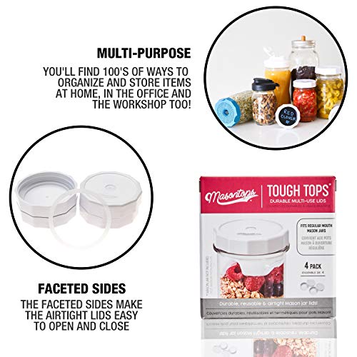 White Plastic Mason Jar Lids Q5520
