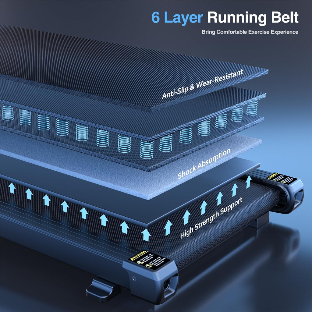 Walking Pad Under Desk Treadmill 2 in 1 Folding Treadmill with Remote Control LED Display H296