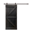 Stained Wood Sliding Barn Door with Hardware Kit U935346