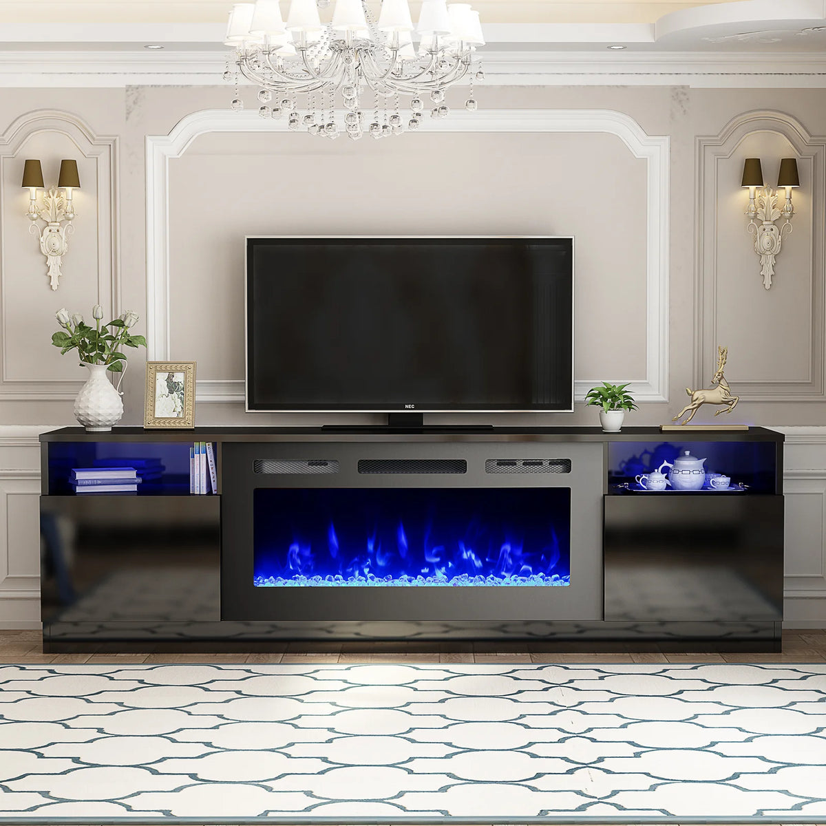 70'' Fireplace TV Stand with 36'' Electric Fireplace Z294