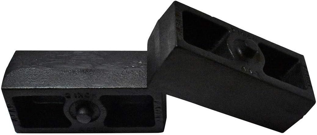 2 Rear Suspension Lift Solid Cast Iron Blocks with Extra Long 10 Square Leaf Spring Axle U Bolts V226049