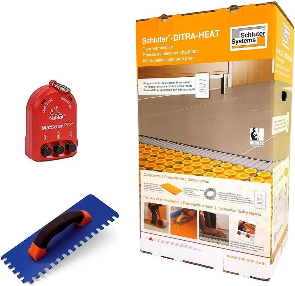 Eco Comfort Kit with Thermostat, Heating Cable, Ditra Heat Sheets, Floor Sensors and Installation Accessories Q594