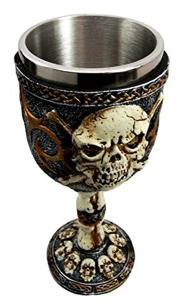 Skull Wine Goblet Chalice Figurine J80227