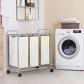 Silver 3-Bag Laundry Sorter Cart F4148
