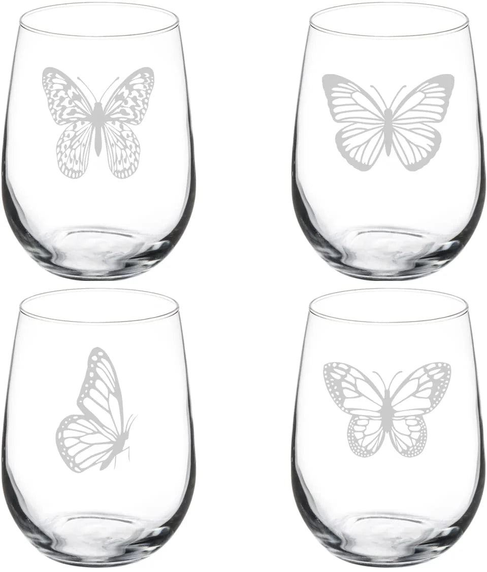 Set of 4 Stemless Wine Glasses P654594