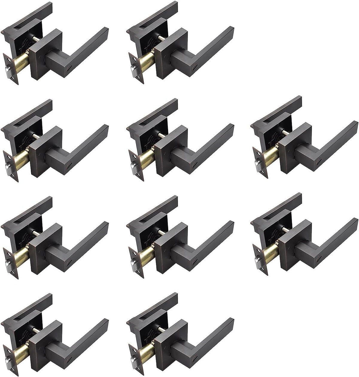 Brushed Bronze Zinc Alloy Door Lever Lock O615432