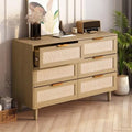 Rattan 4 Drawer Dresser Cabinet H317