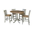 36" Round Wood Extension Dining Table With 4 Stools W835623