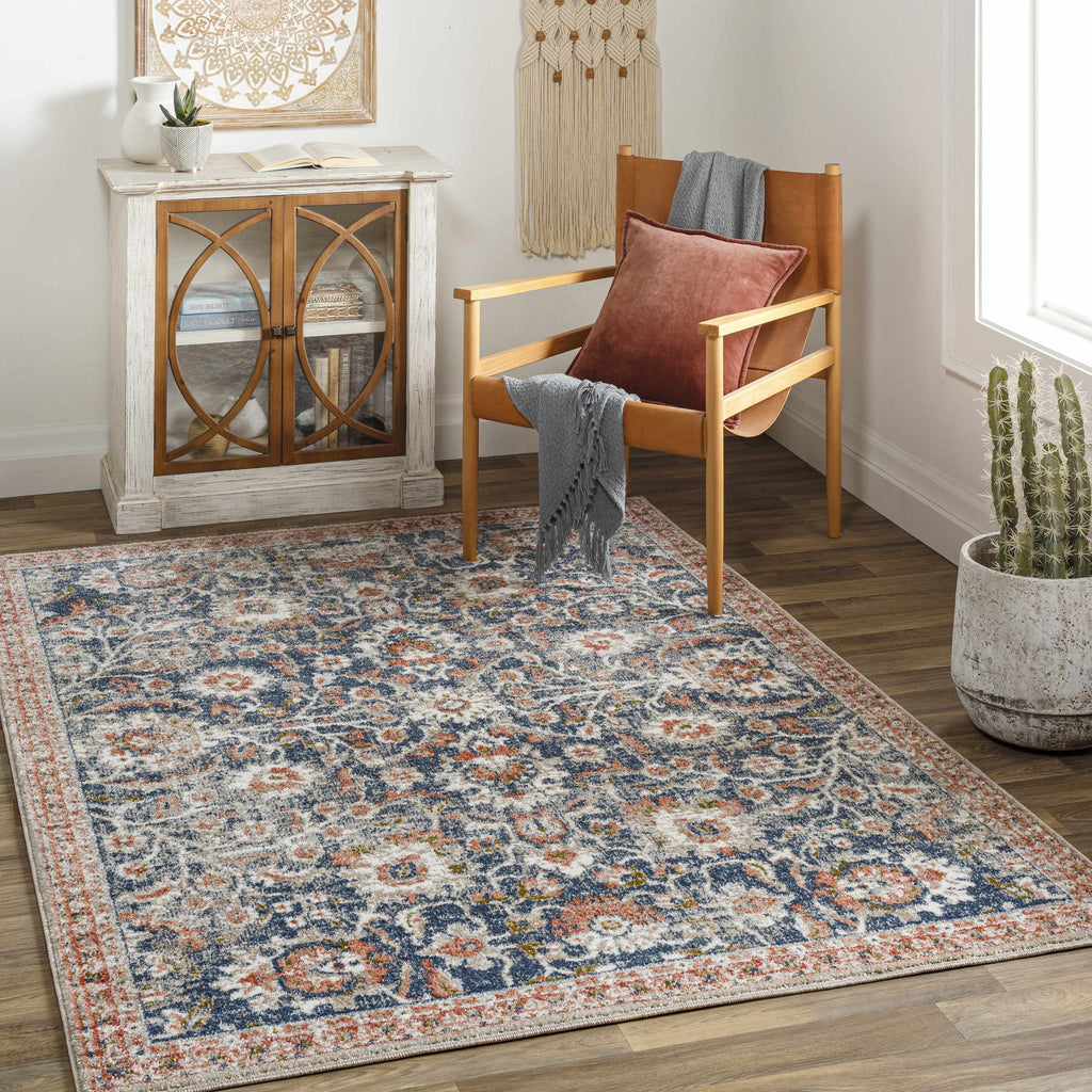 White Multi Gray Area Rug R9979