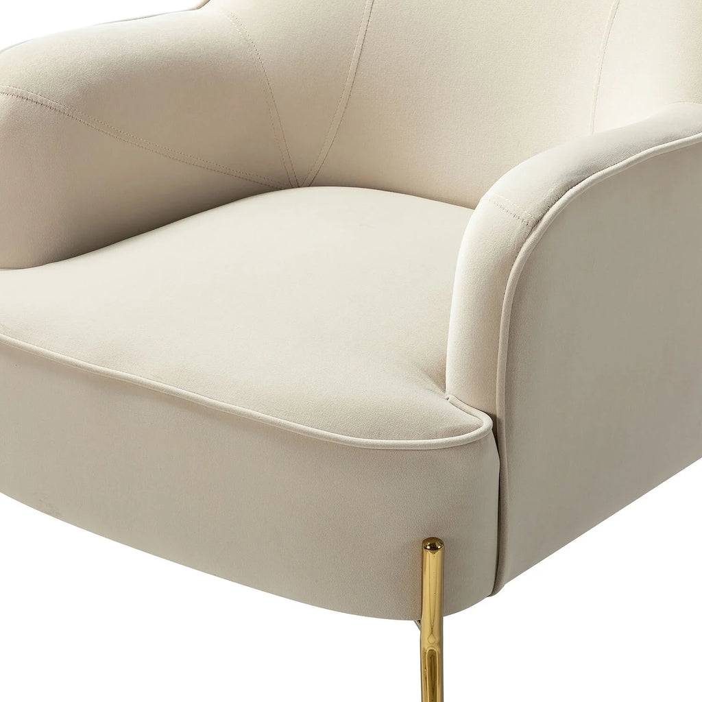 Modern Velvet Accent Chair with Metal Legs E9027