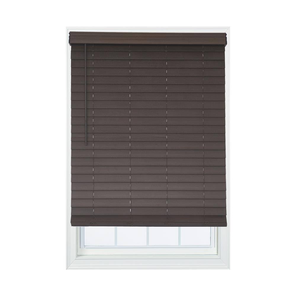 Cordless Brown Faux Wood Room Darkening Horizontal Blinds T629