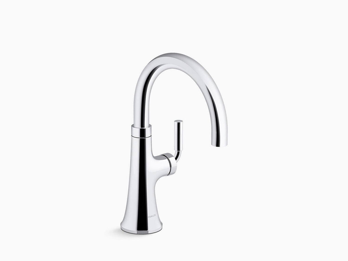 Polished Chrome/Black Single-Handle Bar Sink Faucet I805662