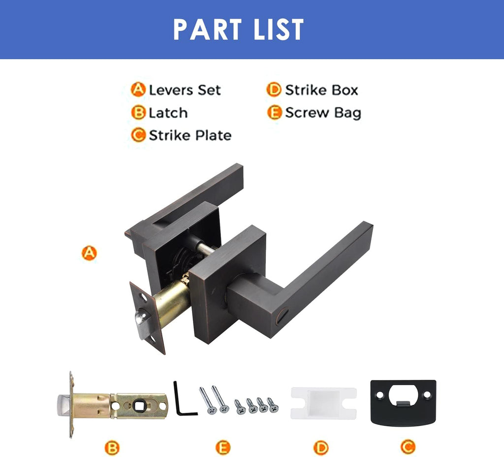 Brushed Bronze Zinc Alloy Door Lever Lock O615432