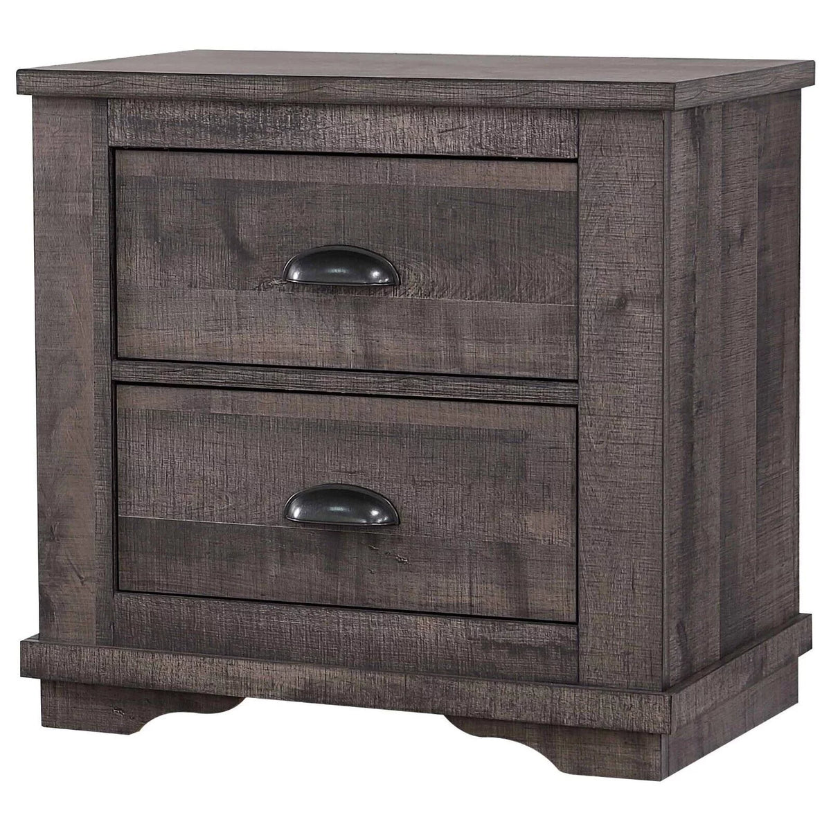 6pc Queen Size Bed Dresser Mirror Chest Nightstand Set Wooden Furniture Gray Q967