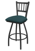 Swivel Extra Tall Bar Stool with Pewter Finish and Graph Tidal Seat D111098