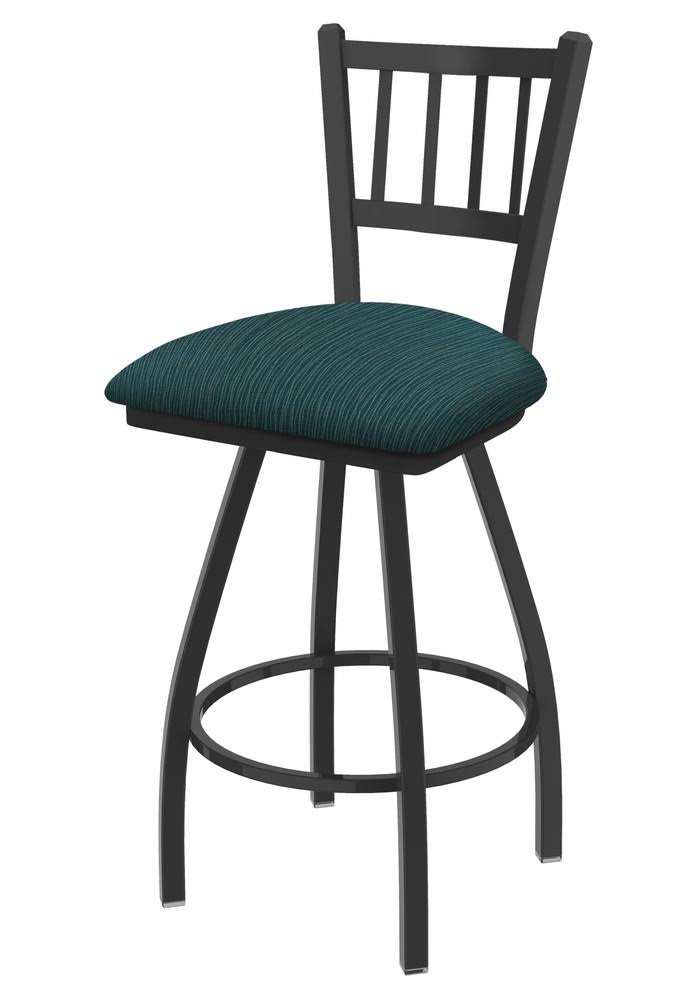 Swivel Extra Tall Bar Stool with Pewter Finish and Graph Tidal Seat D111098