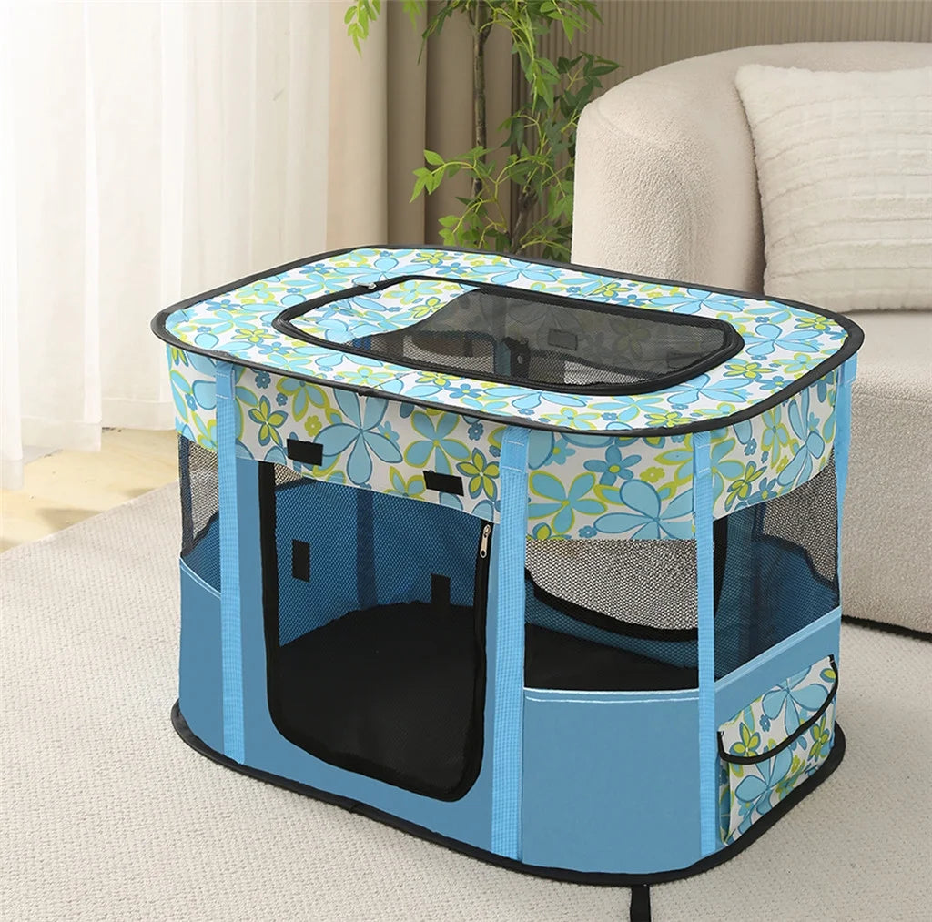 Portable Foldable Dog Playpen with Carrying Case P6910