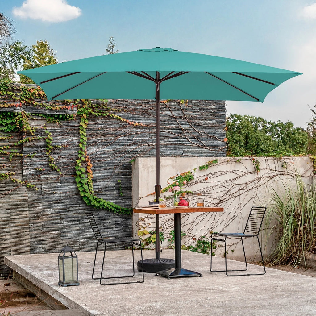 8 x 10 ft Outdoor Rectangular Patio Market Umbrella, Beige V6640