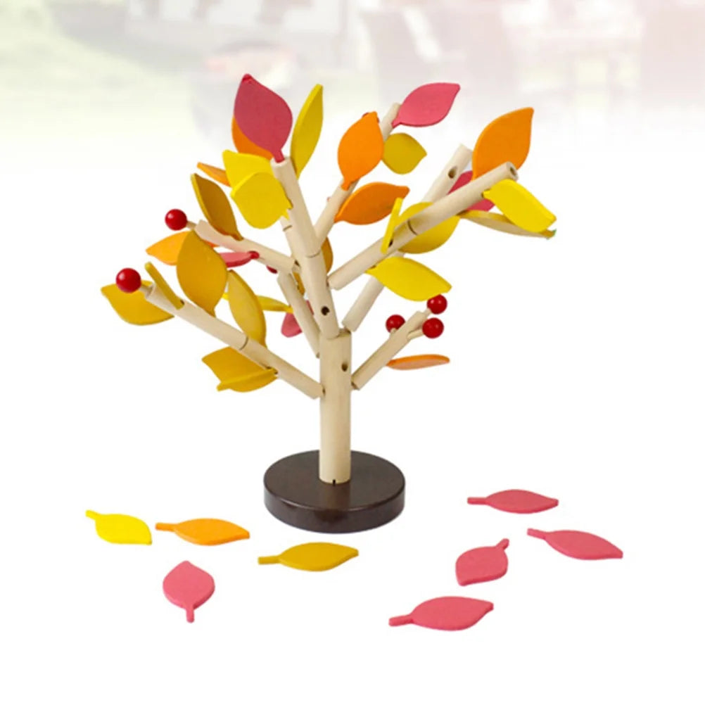 Creative Wooden Tree Blocks Building Set Toy (Yellow) X6345