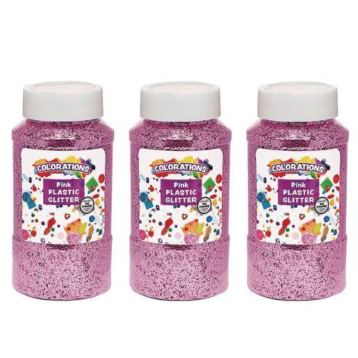 Plastic Glitter, Pink - 3 lbs. X927386