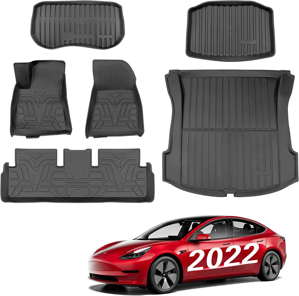 TPE Full Set Waterproof Floor Mats for Model 3 2021 2022 Y139