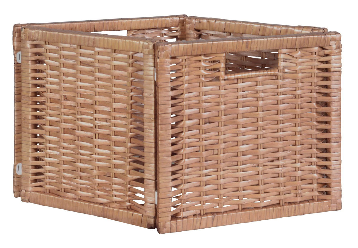 Truffle/Natural 2 Cubes and 2 Wicker Baskets Storage Set V597