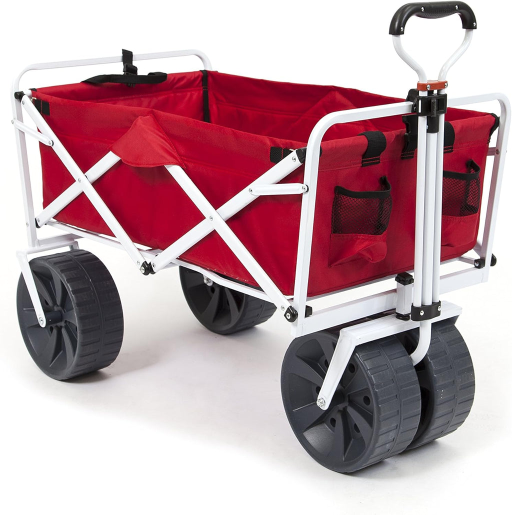 American Flag Pattern Collapsible Outdoor Beach Wagon with Side Table U181