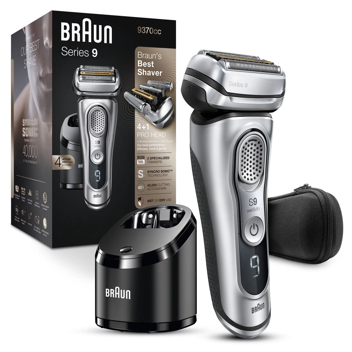 Wet Dry Rechargeable Electric Shaver with Clean Station S3427