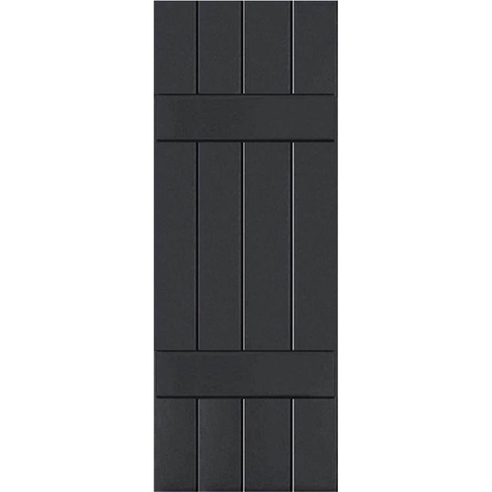 Black Western Red Cedar Board and Batten Shutters Pair L163368