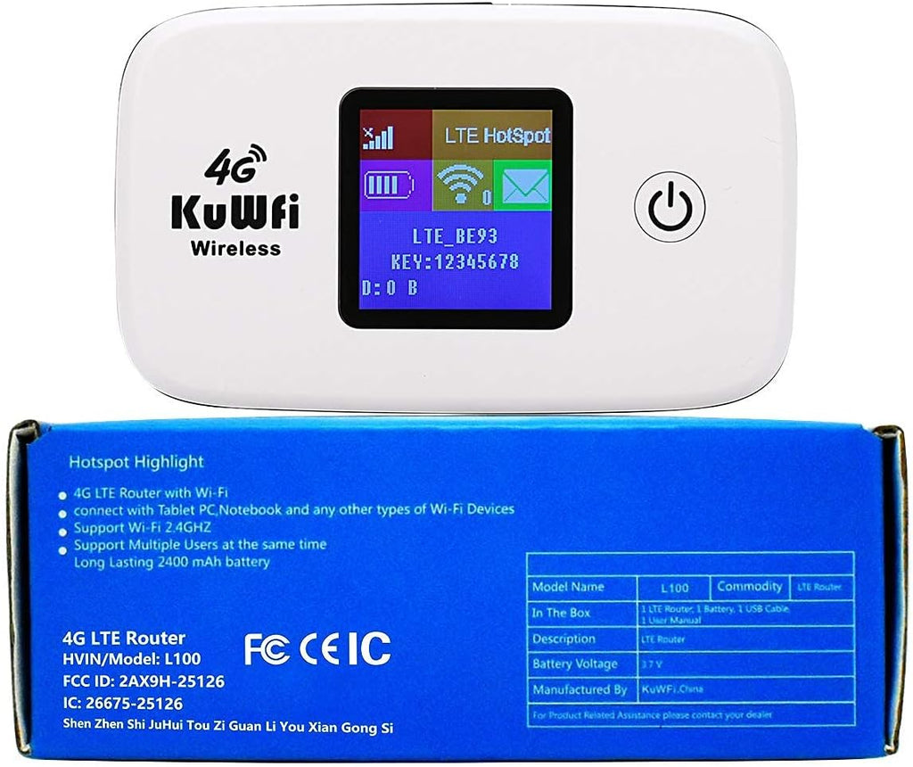 4G LTE Mobile WiFi Hotspot Unlocked Wireless Router with SIM Card Slot, Pack of 2 W27542