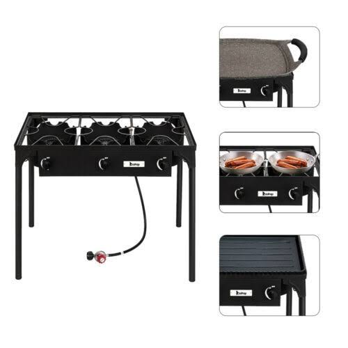 225000 BTU Propane Stove 3 Burner Outdoor Portable BBQ Grill V714374