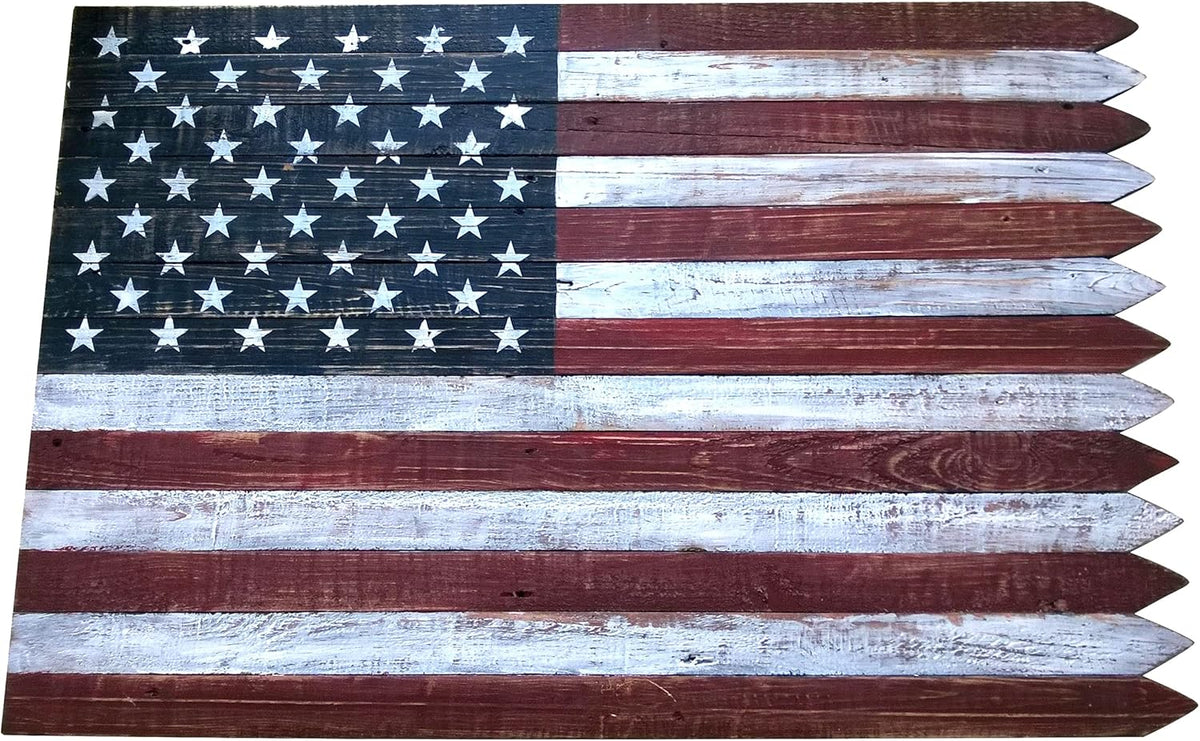 Rustic Farmhouse Wooden American Flag Sign Wall Décor K4256