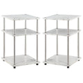 White Faux Marble Three-Tier End Table Set of 2 M4447