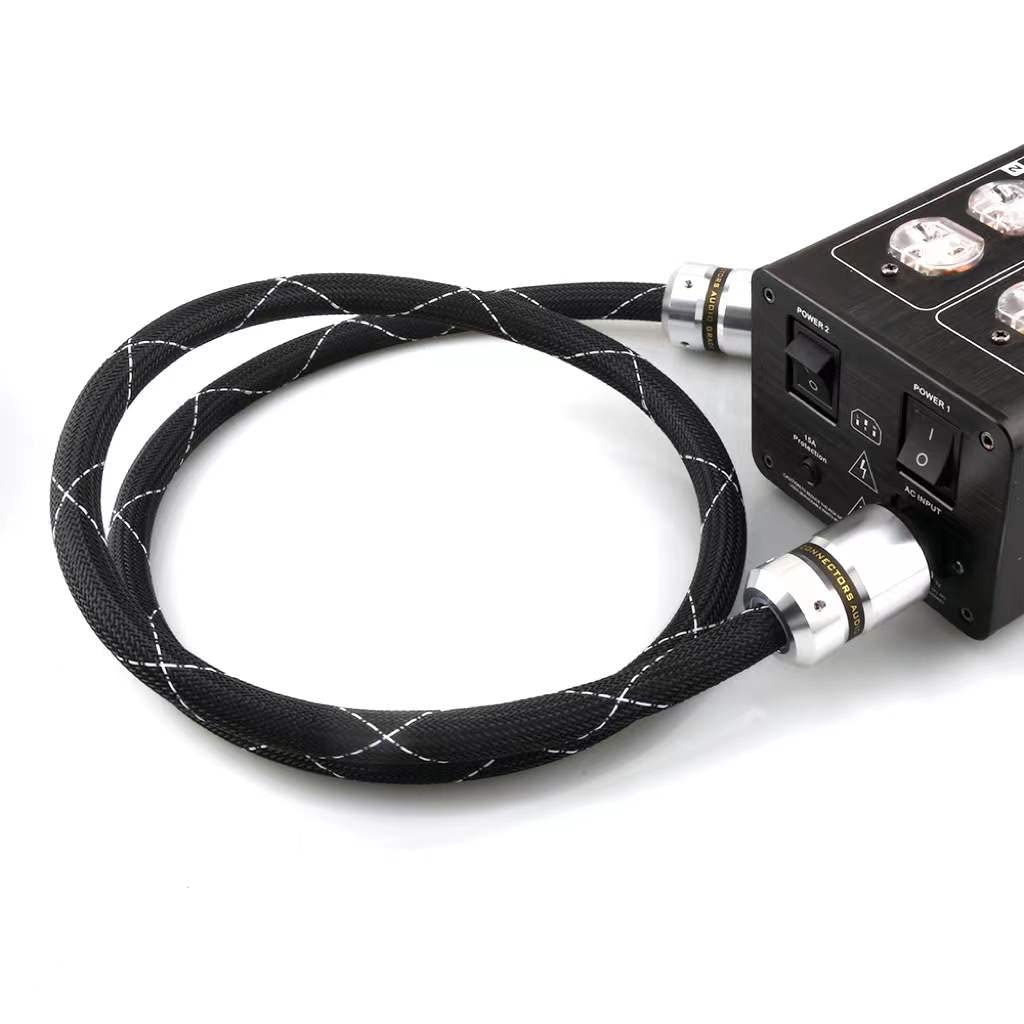 12AWG HiFi Power Cord 3-Prong Gold Plated Power Connectors AC Power Cable with US Plug + IEC 320 C15 Connector (2M / 6.56FT) L1002