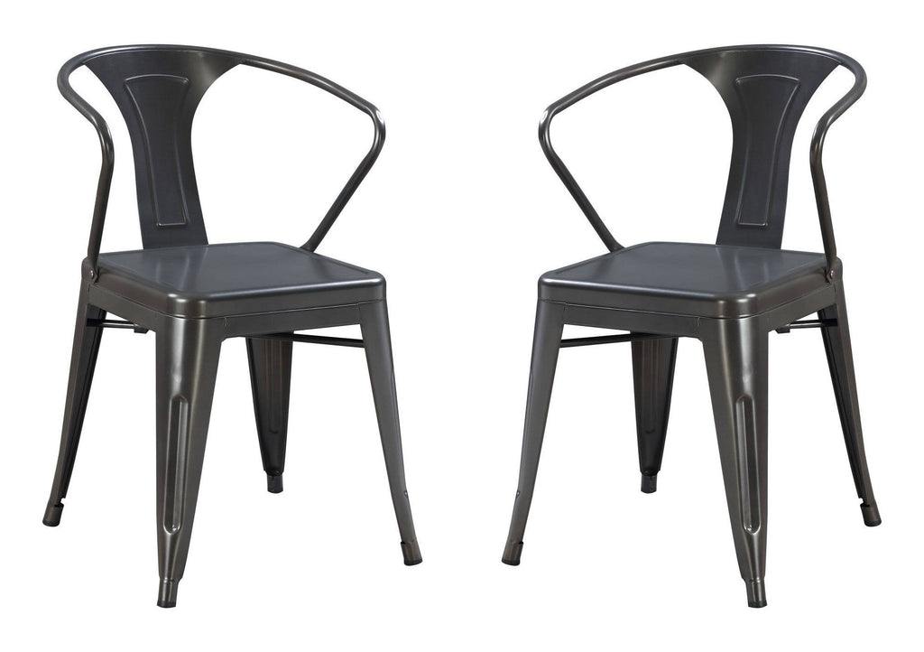 Charcoal Arm Chair Set of 2 D9722