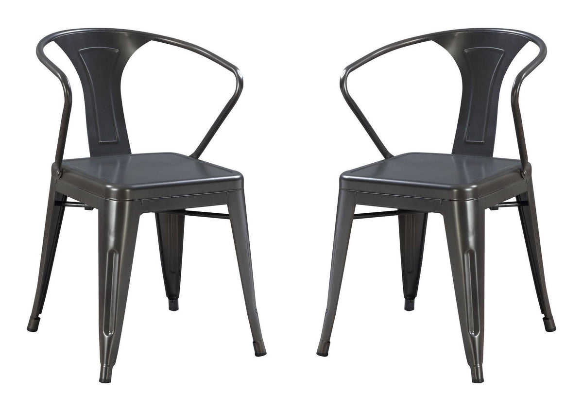 Charcoal Arm Chair Set of 2 D9722